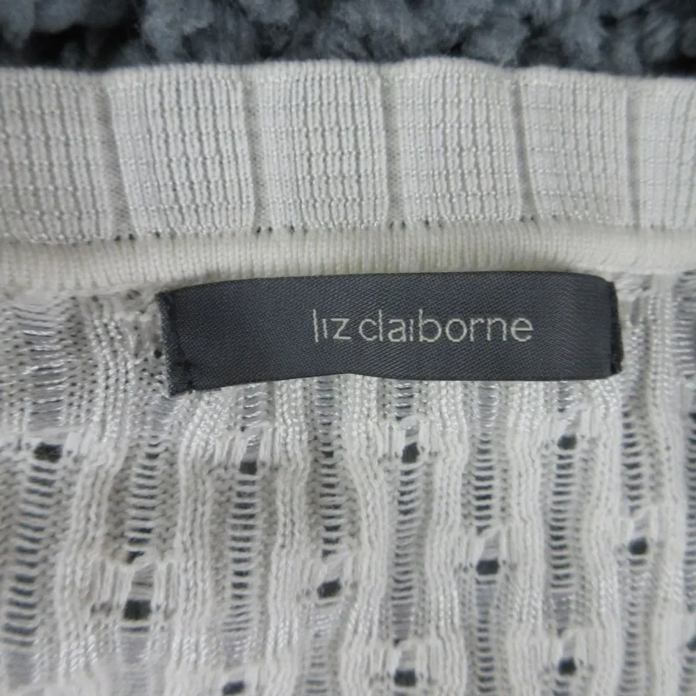 Liz Claiborne Sweater Womens Large White Long Sleeve Pullover NWT
